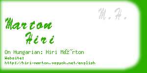 marton hiri business card